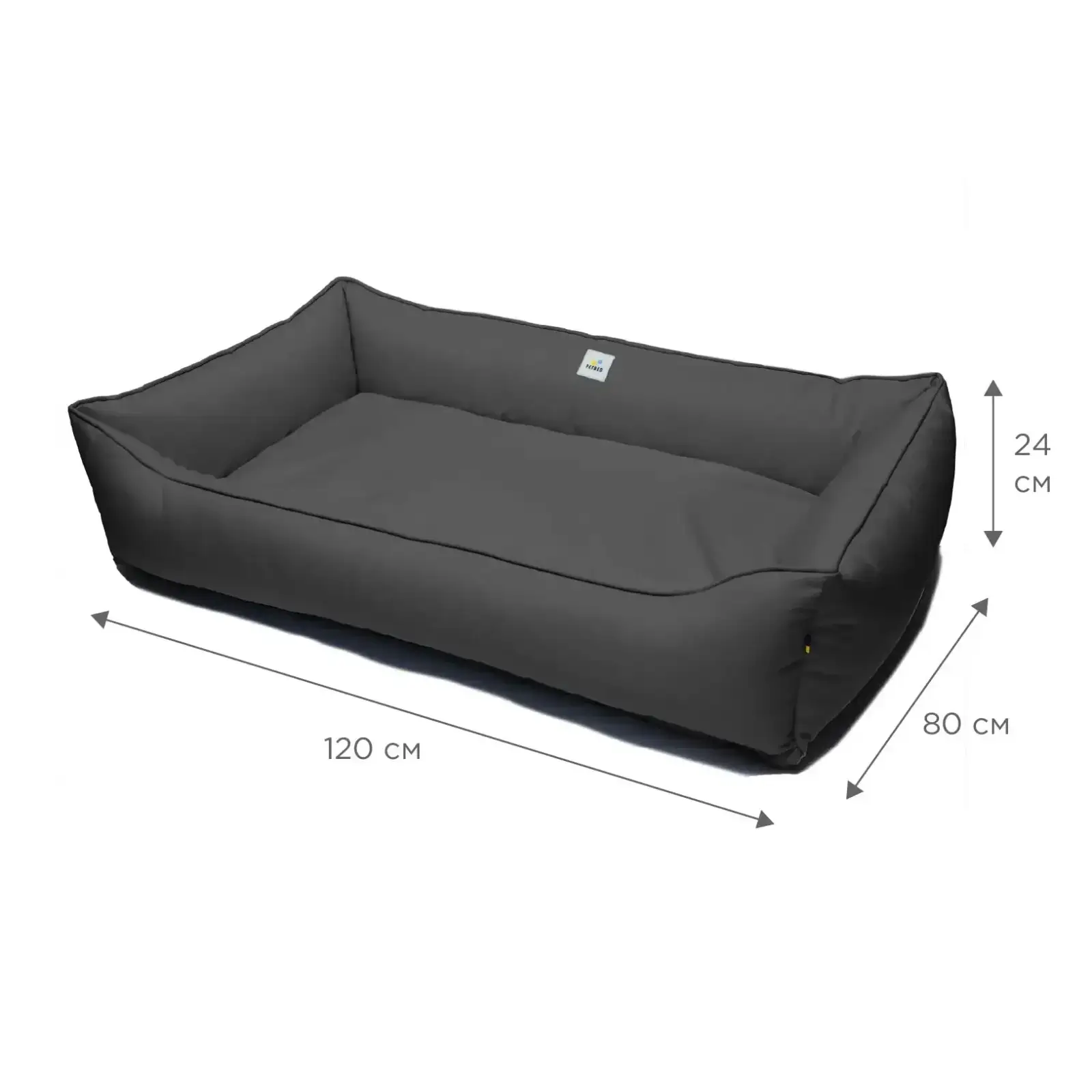 Лежак Petbed Банни 3XL 120х80см h-24см Темно-серый