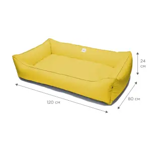 Лежак Petbed Банни 3XL 120х80см h-24см Желтый