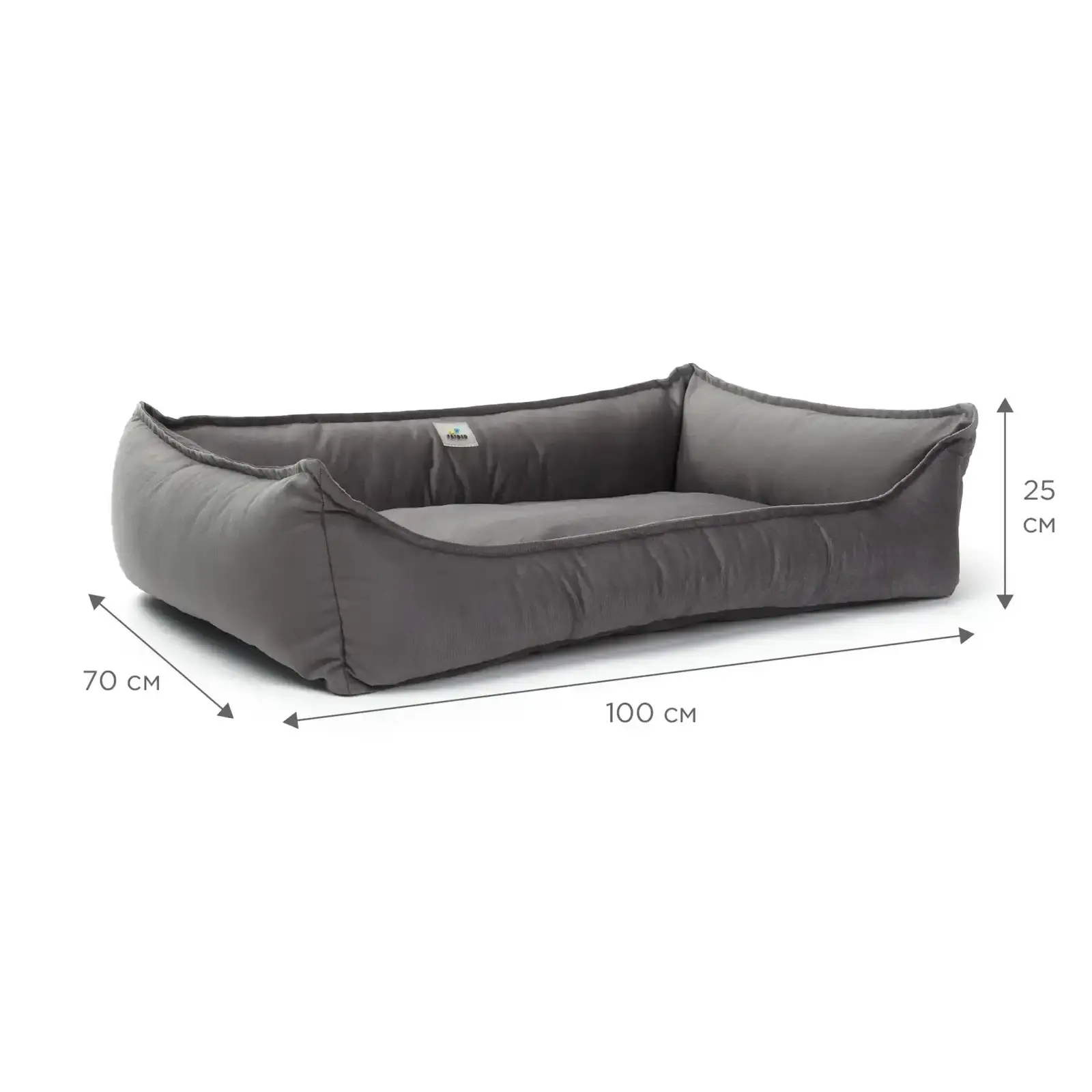 Лежак Petbed Комфорт 2XL 100x70см h-25см Темно-серый