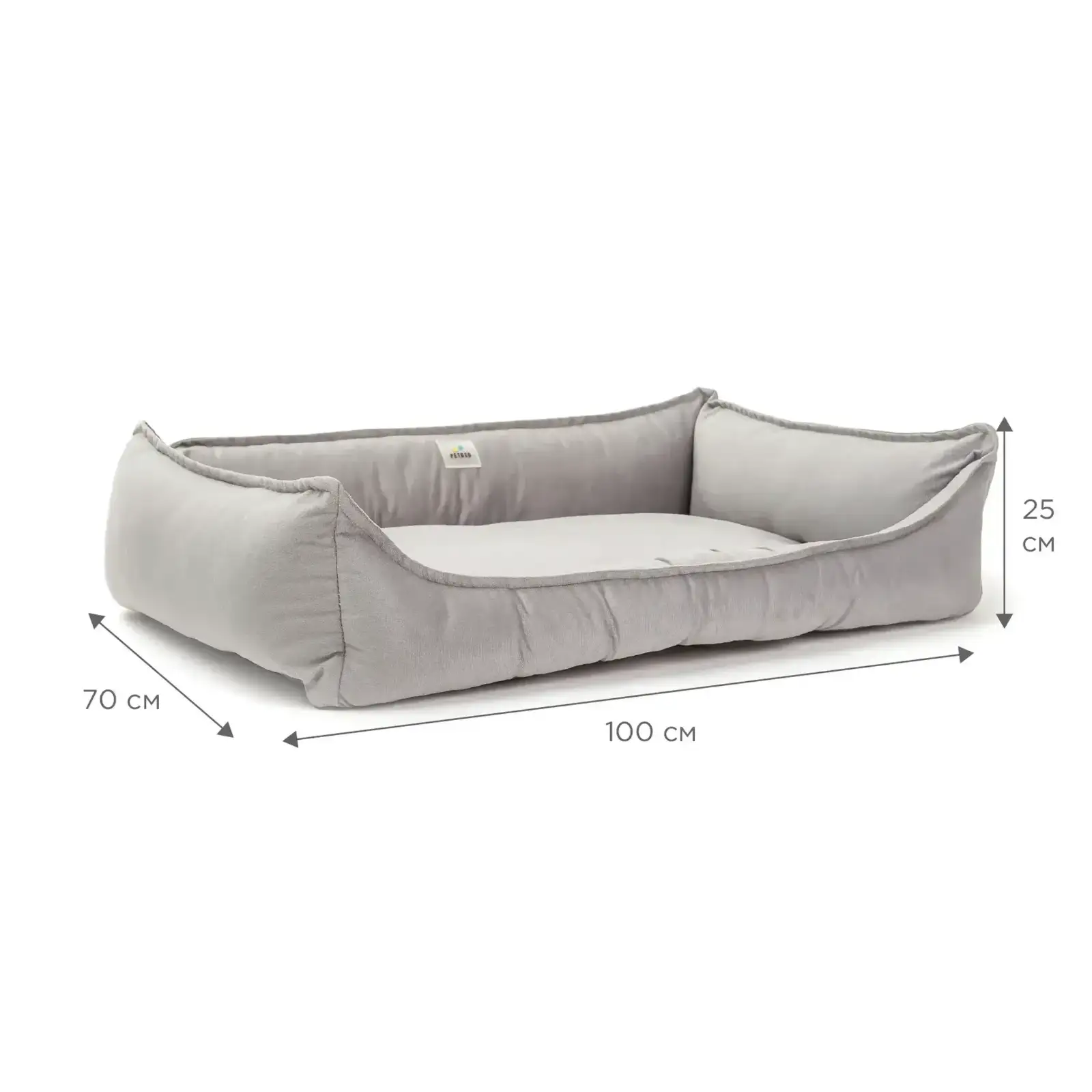 Лежак Petbed Комфорт 2XL 100x70см h-25см Сірий
