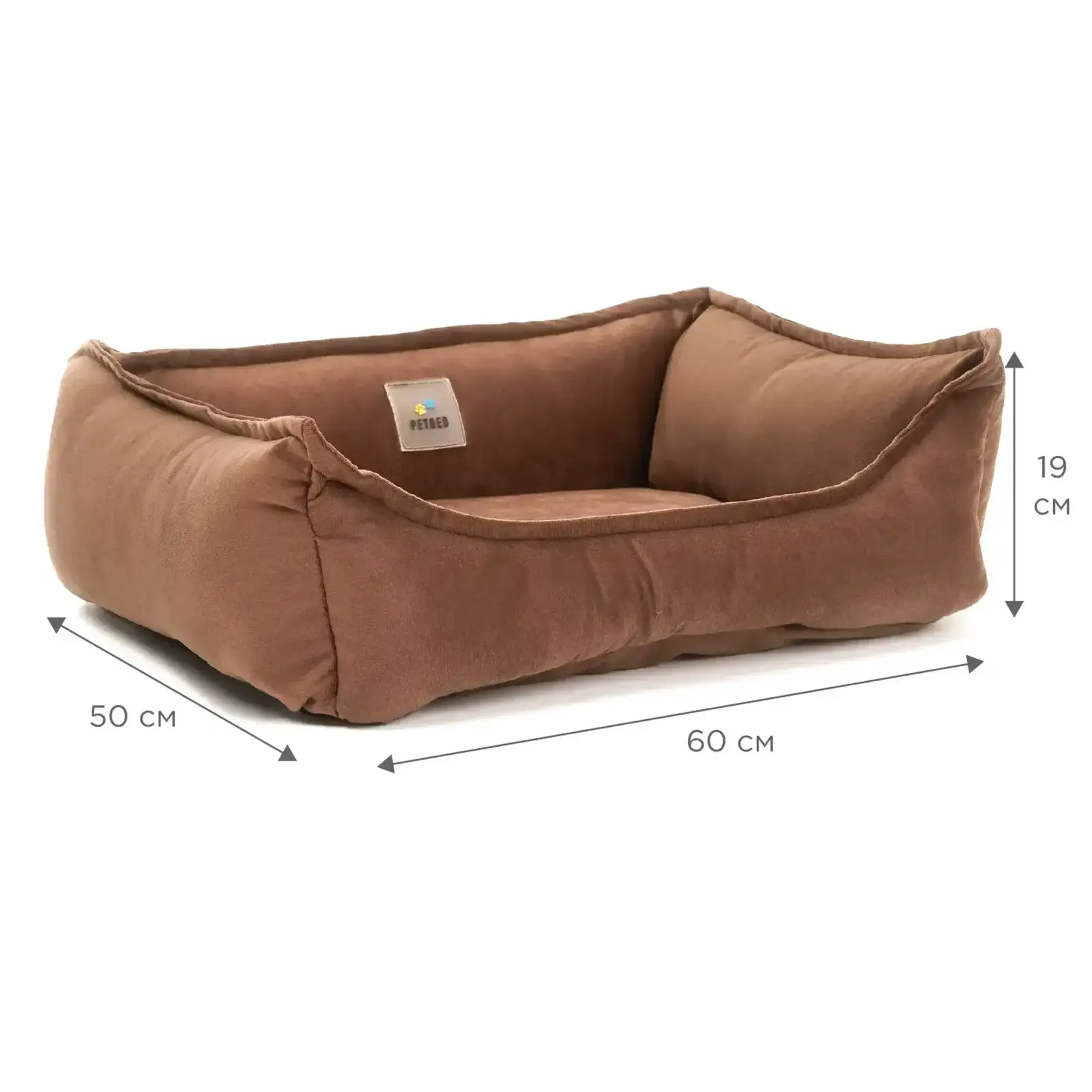 Лежак Petbed Комфорт S 60х50см h-19см Коричневий