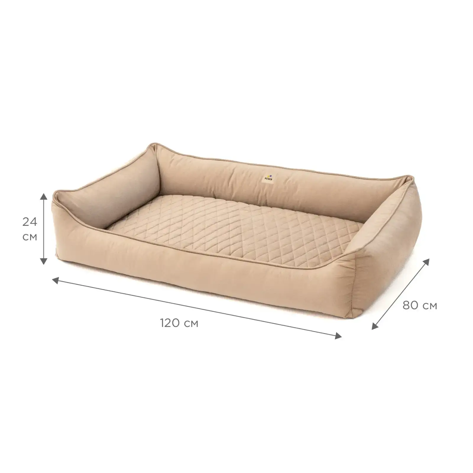 Лежак Petbed Лаккі 3ХL 120х80см h-24см Бежевий
