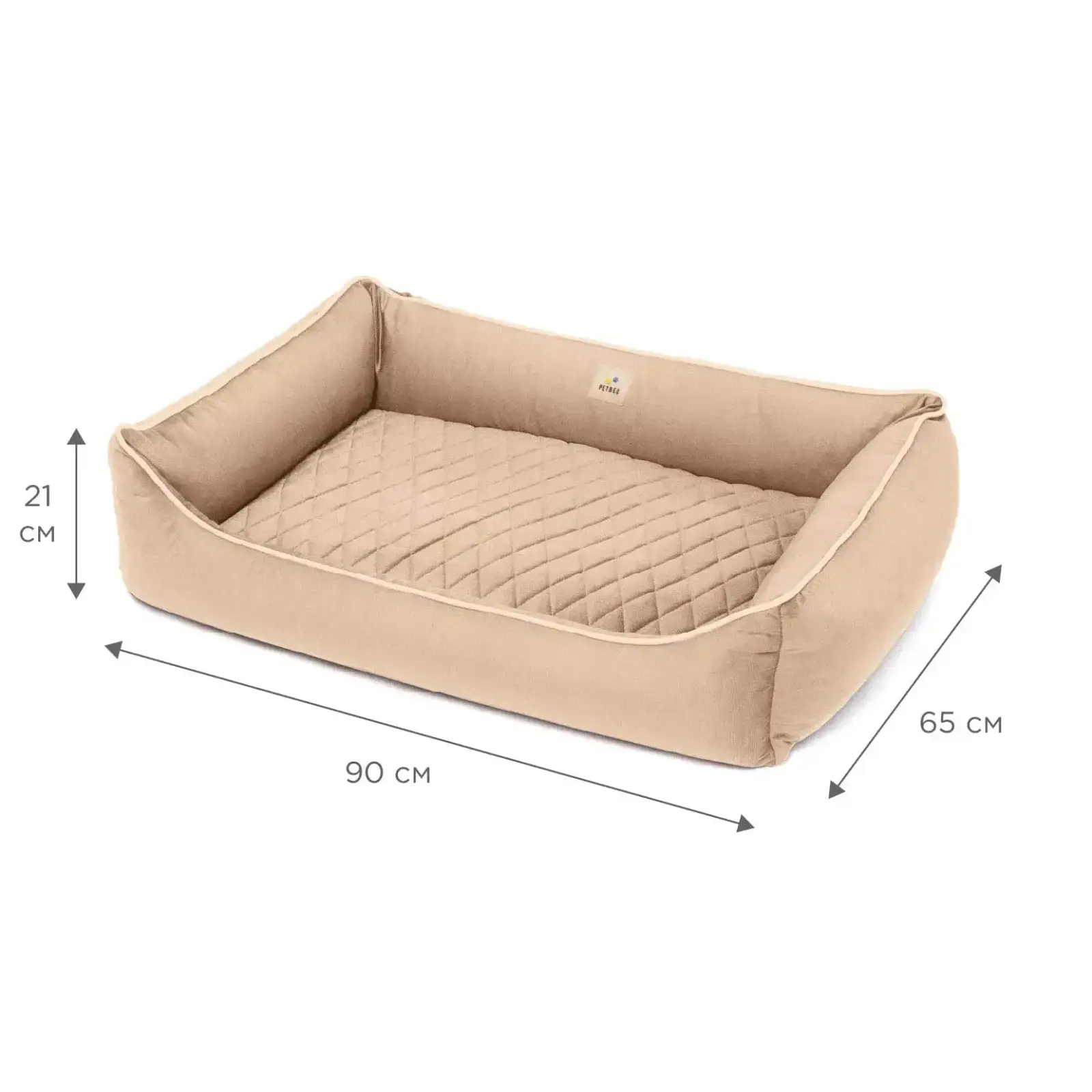 Лежак Petbed Лакки XL 90х65см h-21см Бежевый
