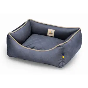 Лежак Petbed Лаккі XS 50x45см h-15см Темно-сірий+кант беж