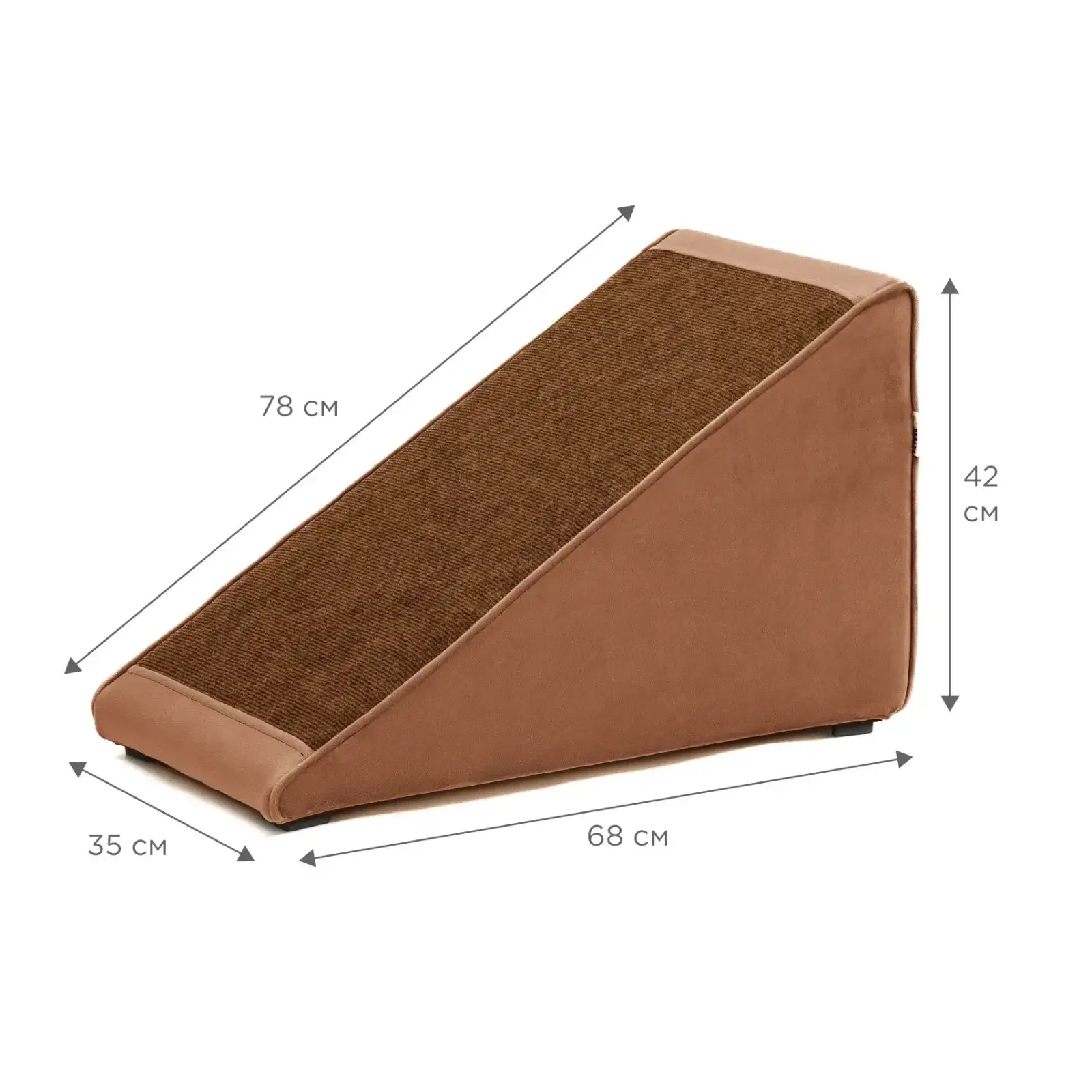 Пандус Petbed з килимом 68x35см h-42см Коричневий