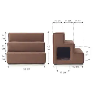 Сходинки Petbed з будиночком лівий 55x42см h-42см Коричневий