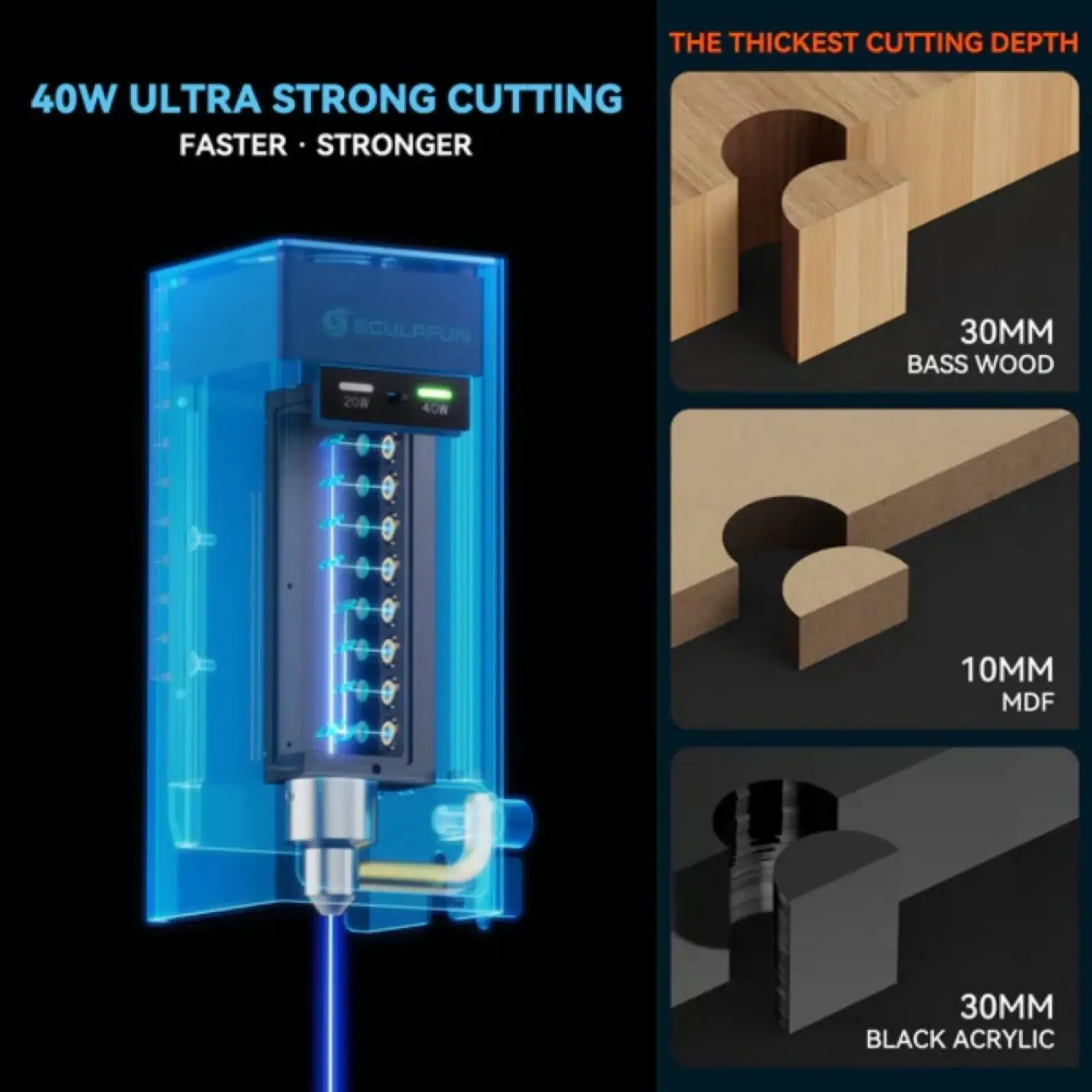 Лазерний гравер Sculpfun SF-A9 40W Air Assist