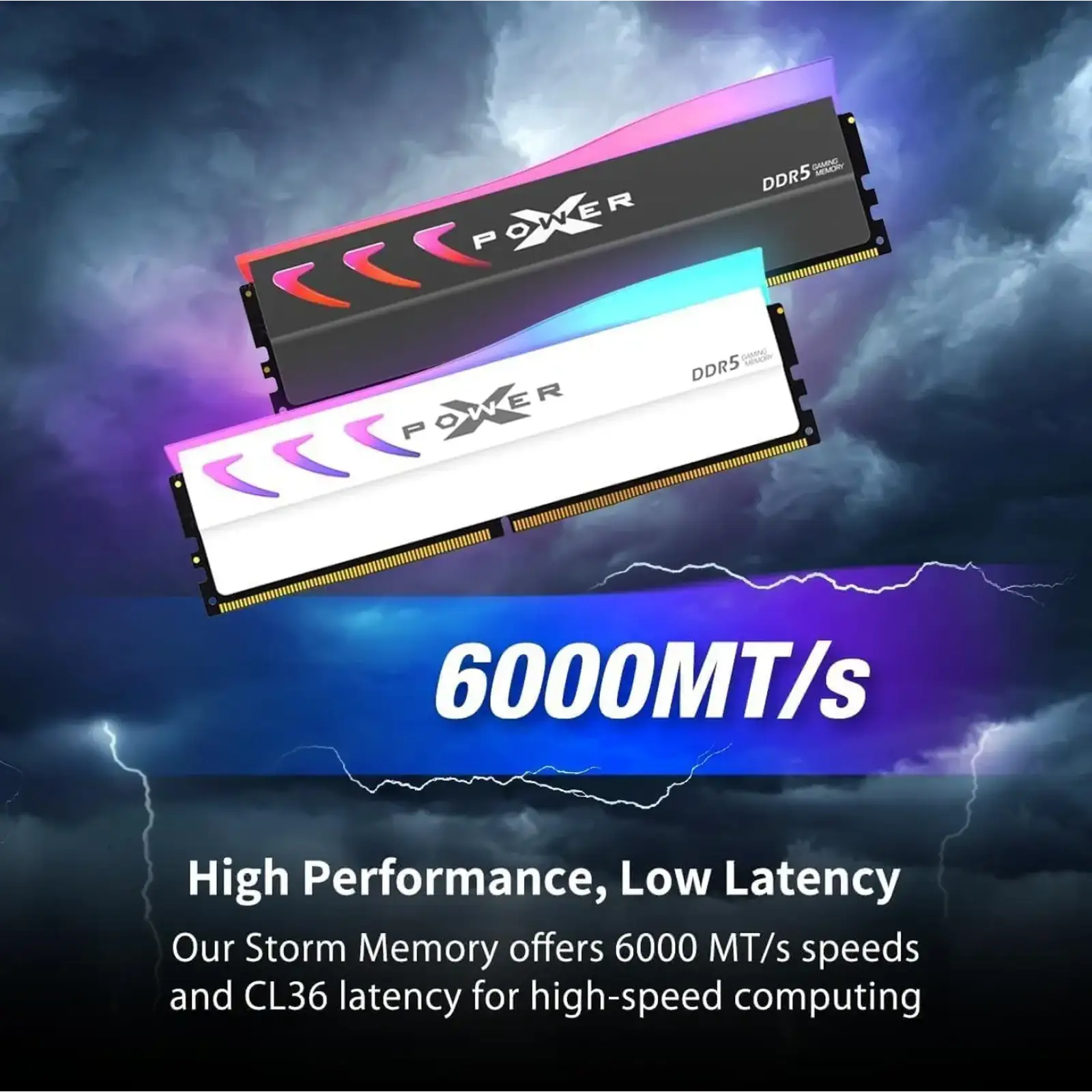 Оперативная память Silicon Power XPOWER Storm DDR5 16GB (2x8GB) Storm RGB 6000 CL36 (SP016GXLWU60FBDKAI)