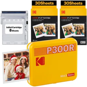 Портативний фотопринтер KODAK Mini 3 Retro 4PASS 3 x 3 + 60 аркушів (0192143003373)