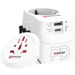 Мережевий перехідник Skross PRO Light USB World AC30PD White (1.302473)