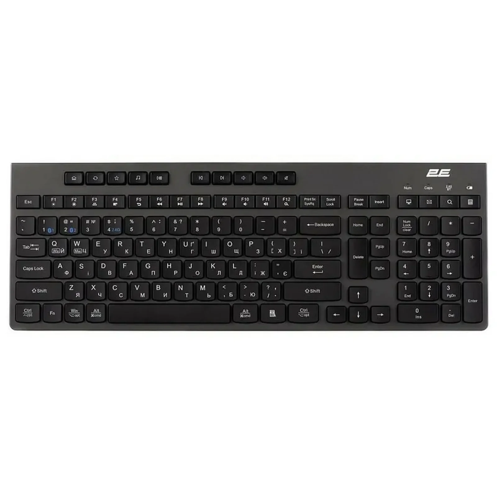 Клавиатура беспроводная 2E KS280 WL BT EN/UKR Black (2E-KS280WBGR_UA) UA