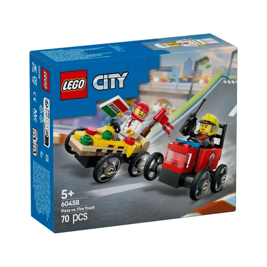 Конструктор LEGO City «Піца-авто проти пожежної машини» Набір перегонів (60458)