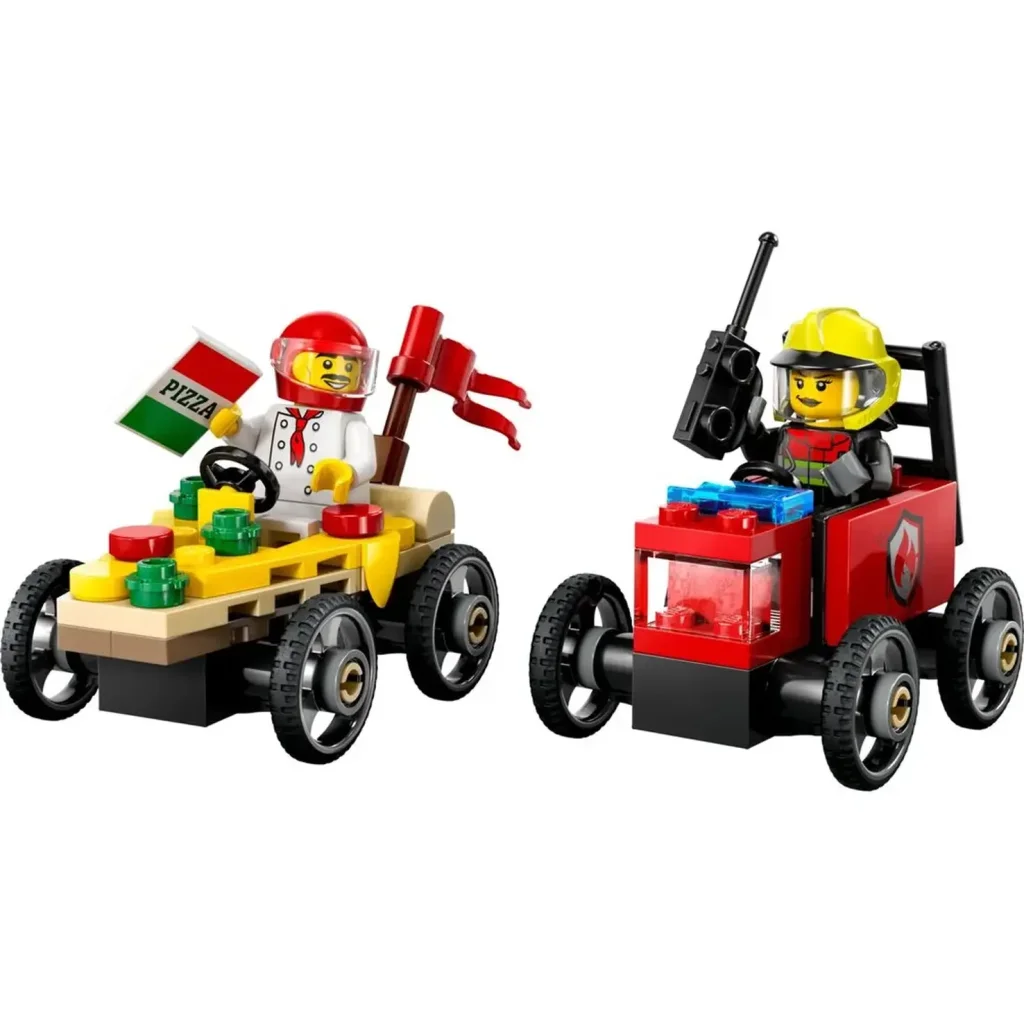 Конструктор LEGO City «Піца-авто проти пожежної машини» Набір перегонів (60458)