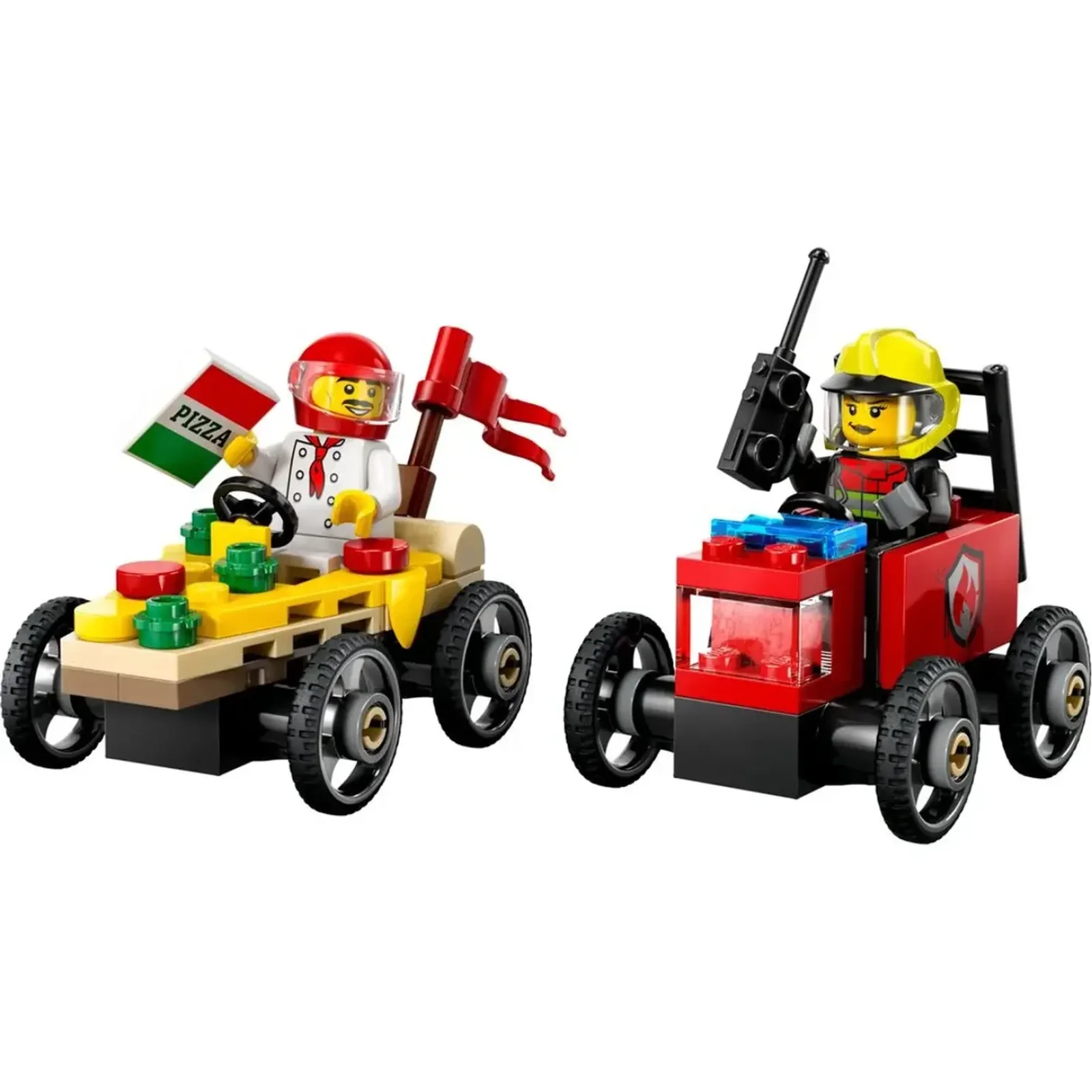 Конструктор LEGO City «Пицца-авто против пожарной машины» Набор гонки (60458)