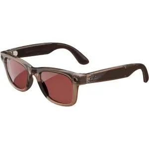 Смарт-окуляри Ray-Ban Meta Wayfarer Shiny Warm Stone Frame Clear/Watermelon Red Transitions Lenses (RW4008 6705P553)