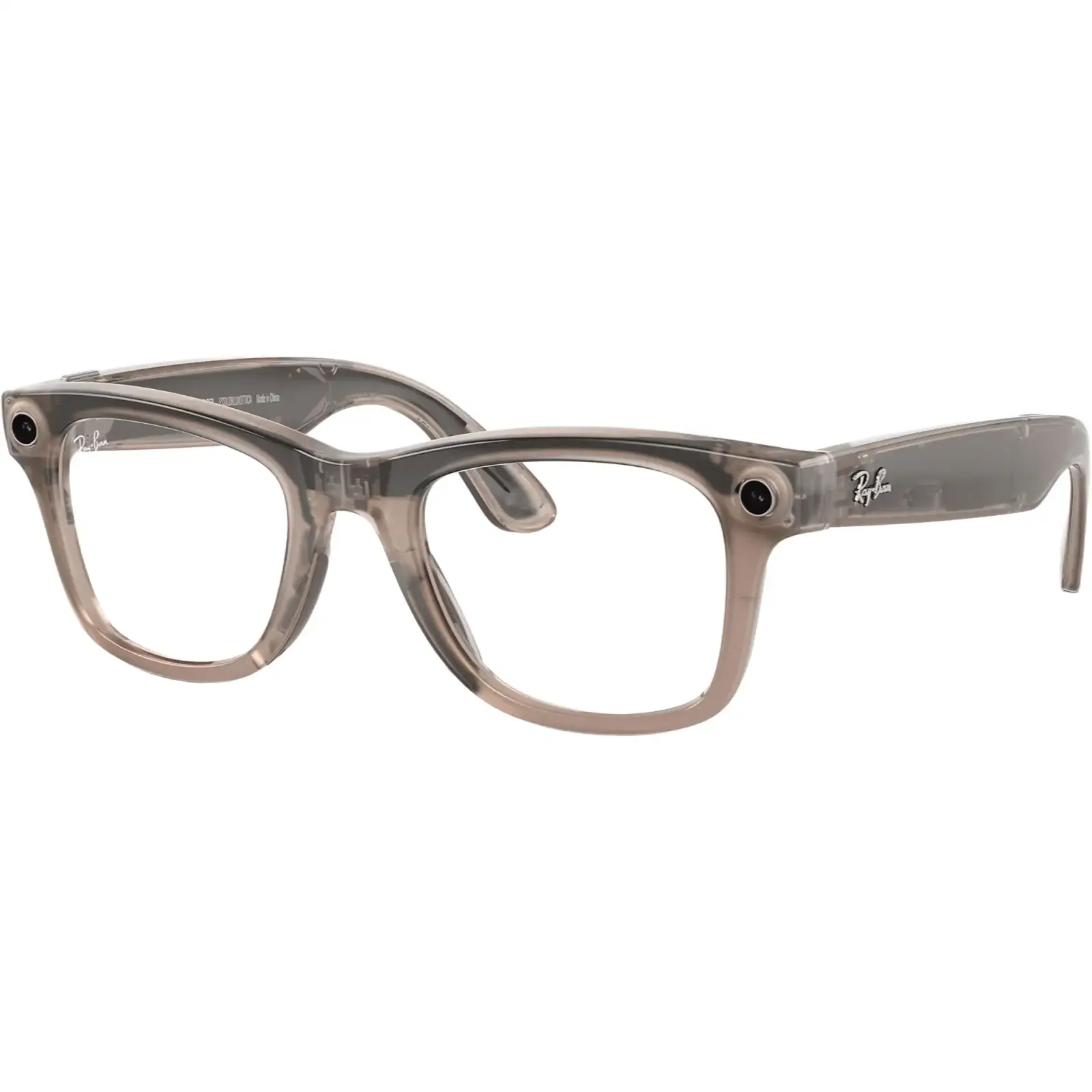 Смарт-окуляри Ray-Ban Meta Wayfarer Shiny Warm Stone Frame Clear/Watermelon Red Transitions Lenses (RW4008 6705P553)