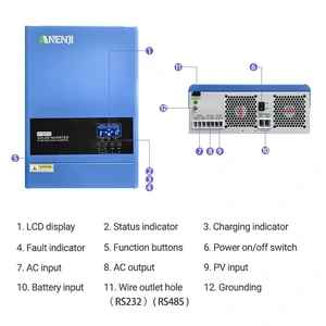 Гибридный солнечный инвертор ANENJI ANJ-6200-48V-WIFI 48В 6200Вт