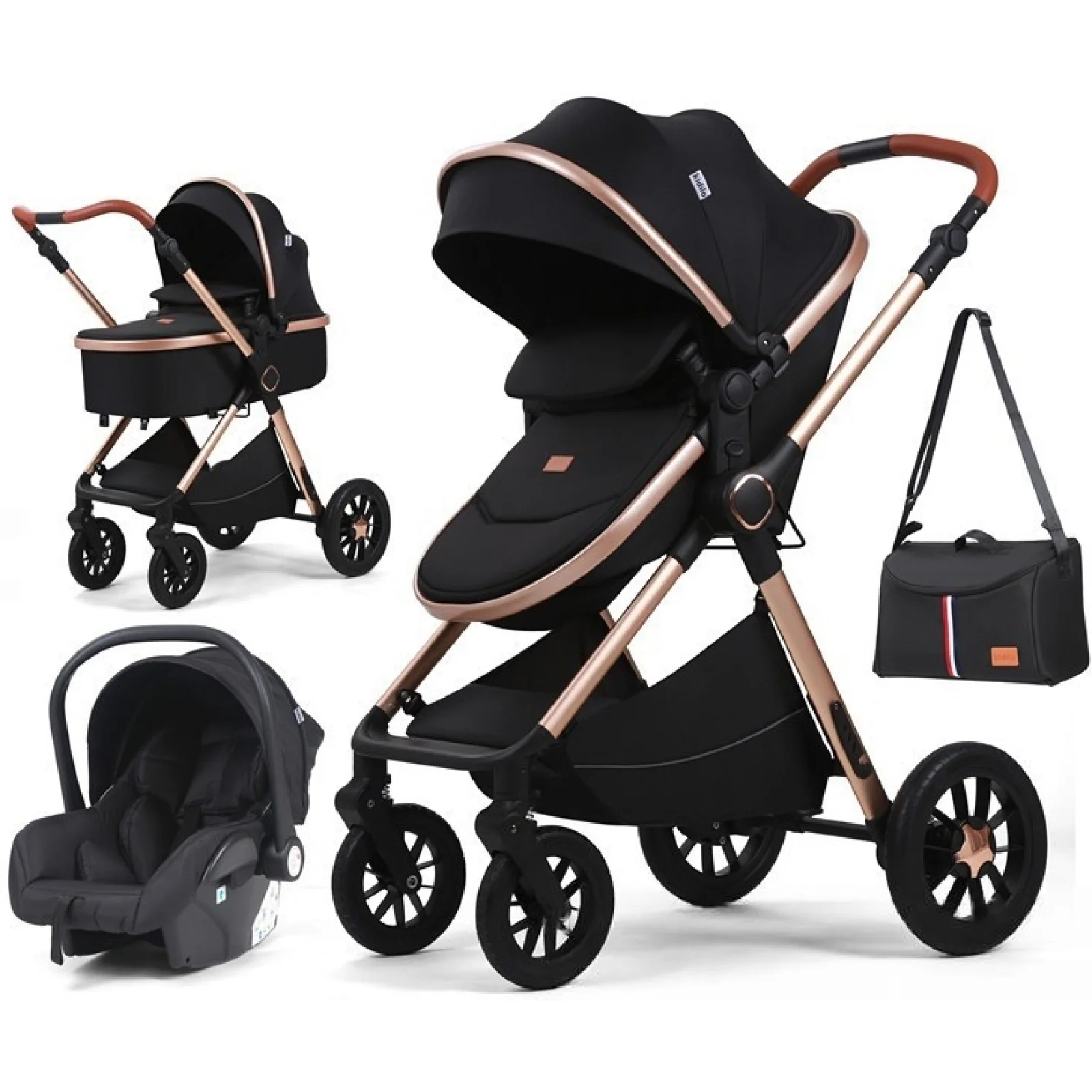 Коляска 3в1 Kidilo H2D Black