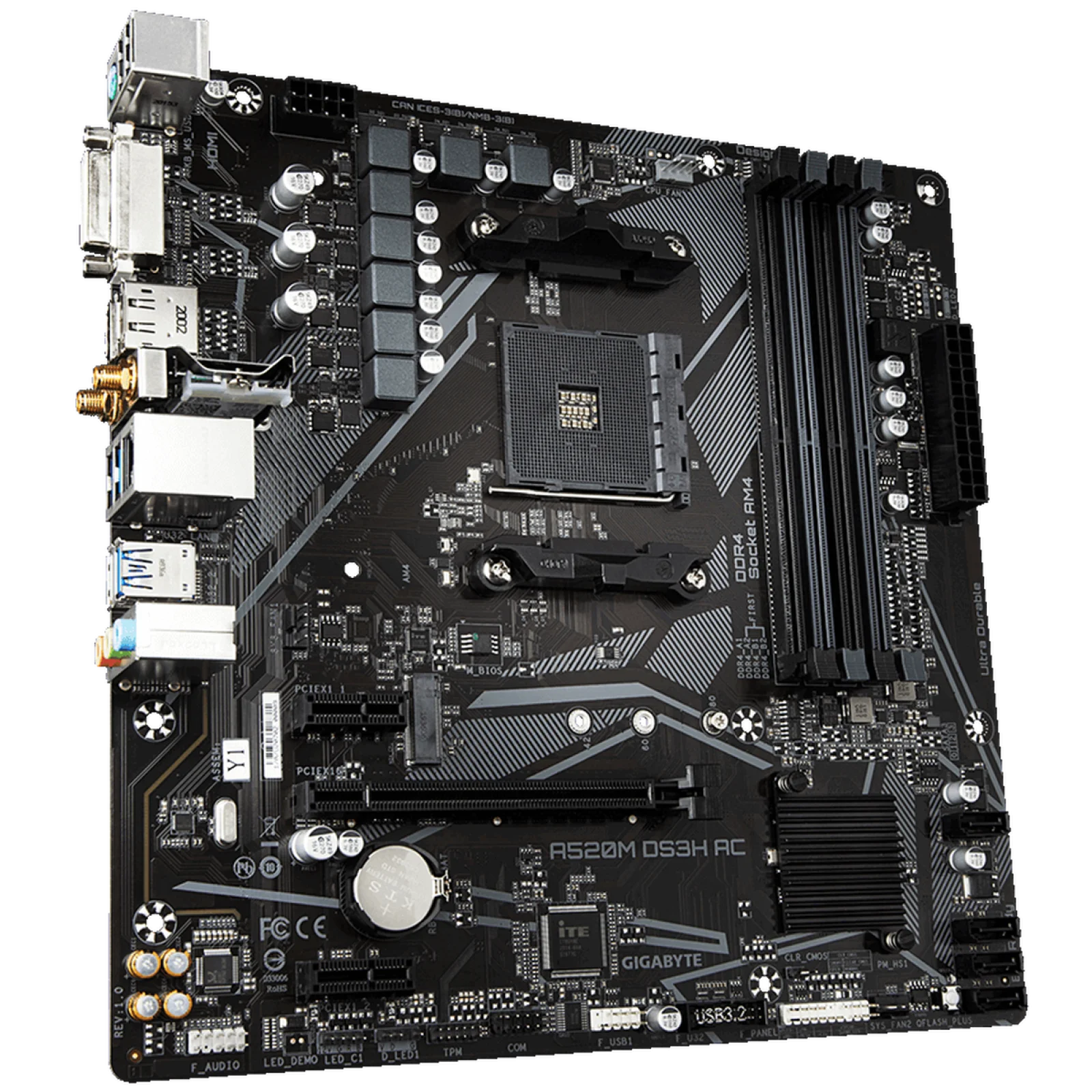 Материнская плата GIGABYTE A520M DS3H AC UA