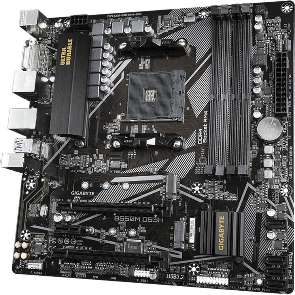 Материнская плата GIGABYTE B550M DS3H AC (AM4 B550/rev.1.5) Micro ATX