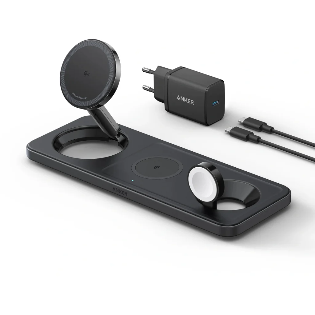 Бездротова зарядка Anker MagGo Wireless Charging Station Pad 3in1 15W Black (B25M1311)