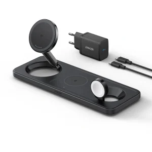 Беспроводная зарядка Anker MagGo Wireless Charging Station Pad 3in1 15W Black (B25M1311)