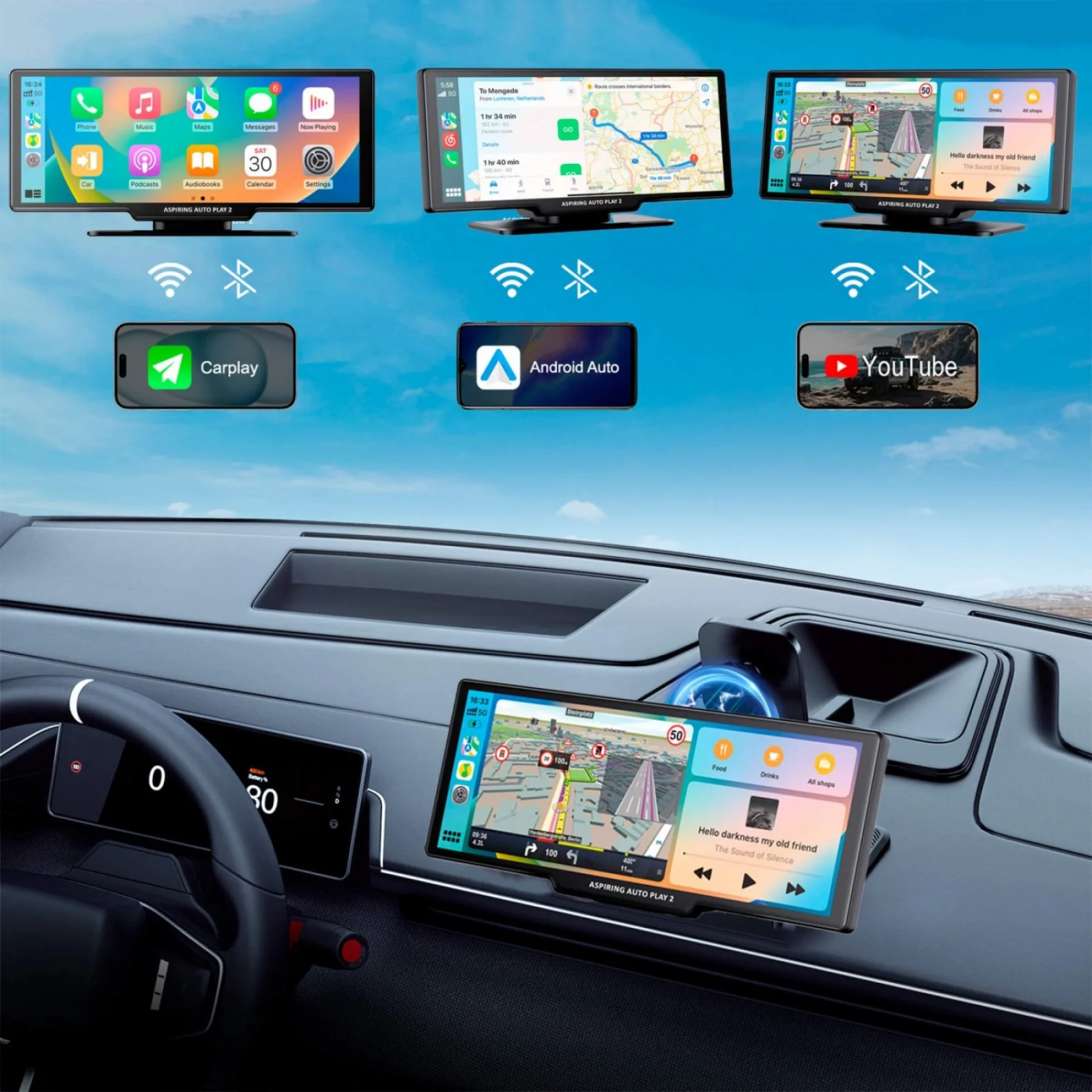 Автомобільний монітор Aspiring Auto Play 2, Magnet, CarPlay, Android Auto UA