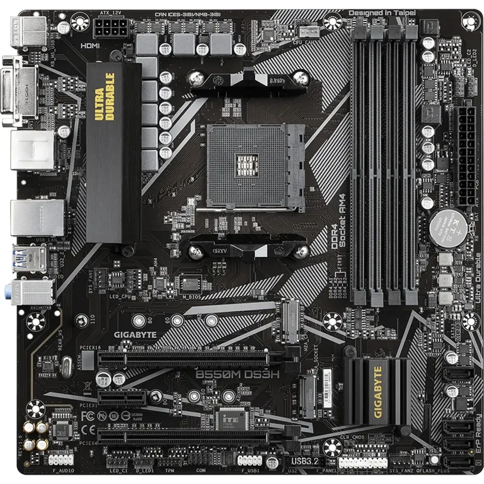 Материнська плата GigaByte B550M DS3H s-AM4 B550