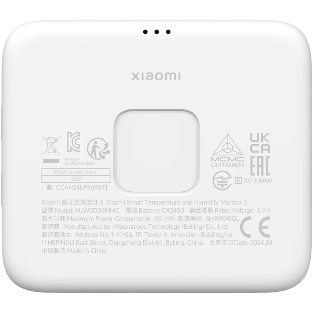 Датчик температуры и влажности Xiaomi Mi Temperature and Humidity Monitor 3 (BHR9041GL) EU