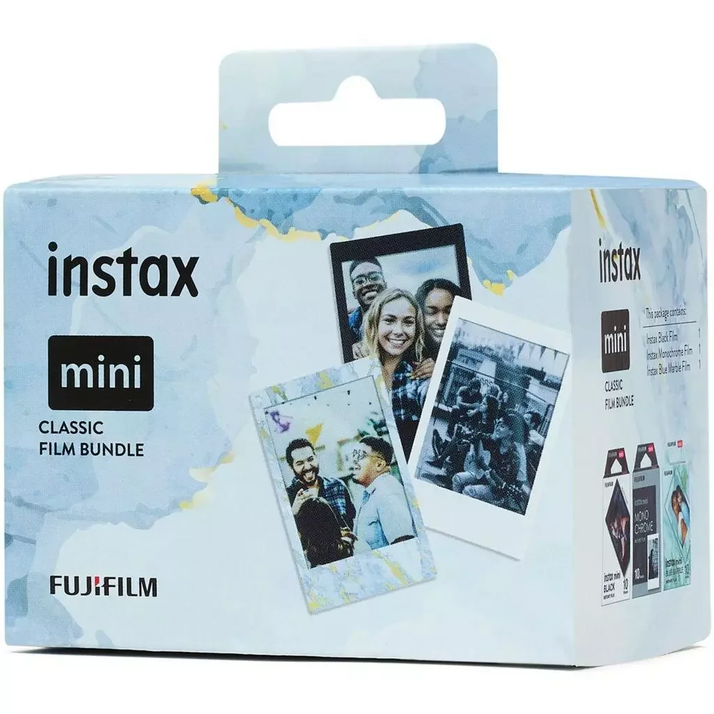 Фотобумага Fujifilm Instax Mini Deco Film Bundle (30шт) – 3 картриджа по 10 листов Black, Monochrome, Blue Marble