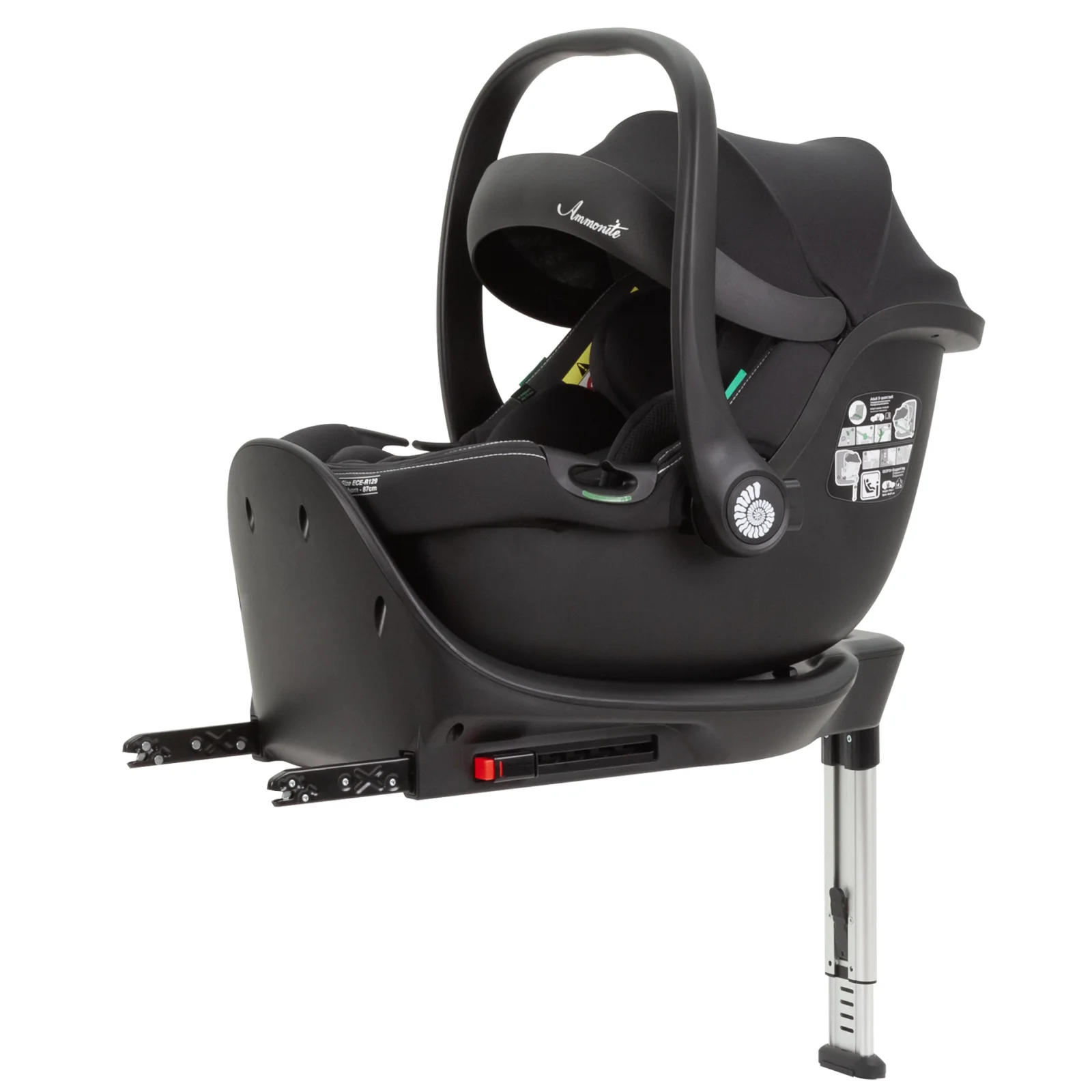 Автокрісло+база CARRELLO Ammonite CRL-8803 Absolute Black i-Size 40-87см ISOFIX