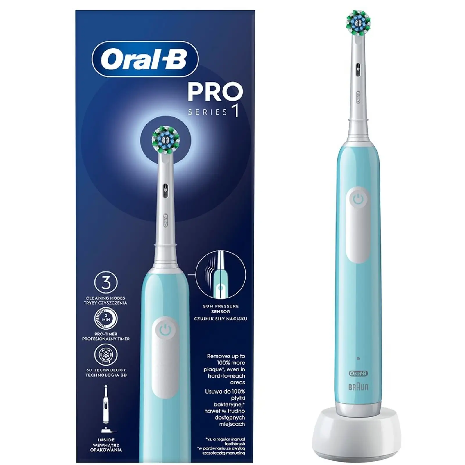 Електрична зубна щітка Oral-B Pro Series 1 CrossAction Caribbean Blue (D305.513.3)