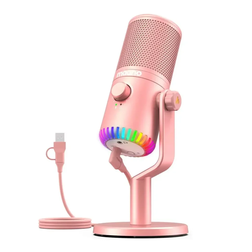 Микрофон для ПК MAONO Pink (DM30RGB)