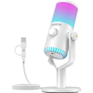 Микрофон для ПК MAONO White (DM30RGBWH)