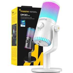 Мікрофон для ПК MAONO White (DM30RGBWH)