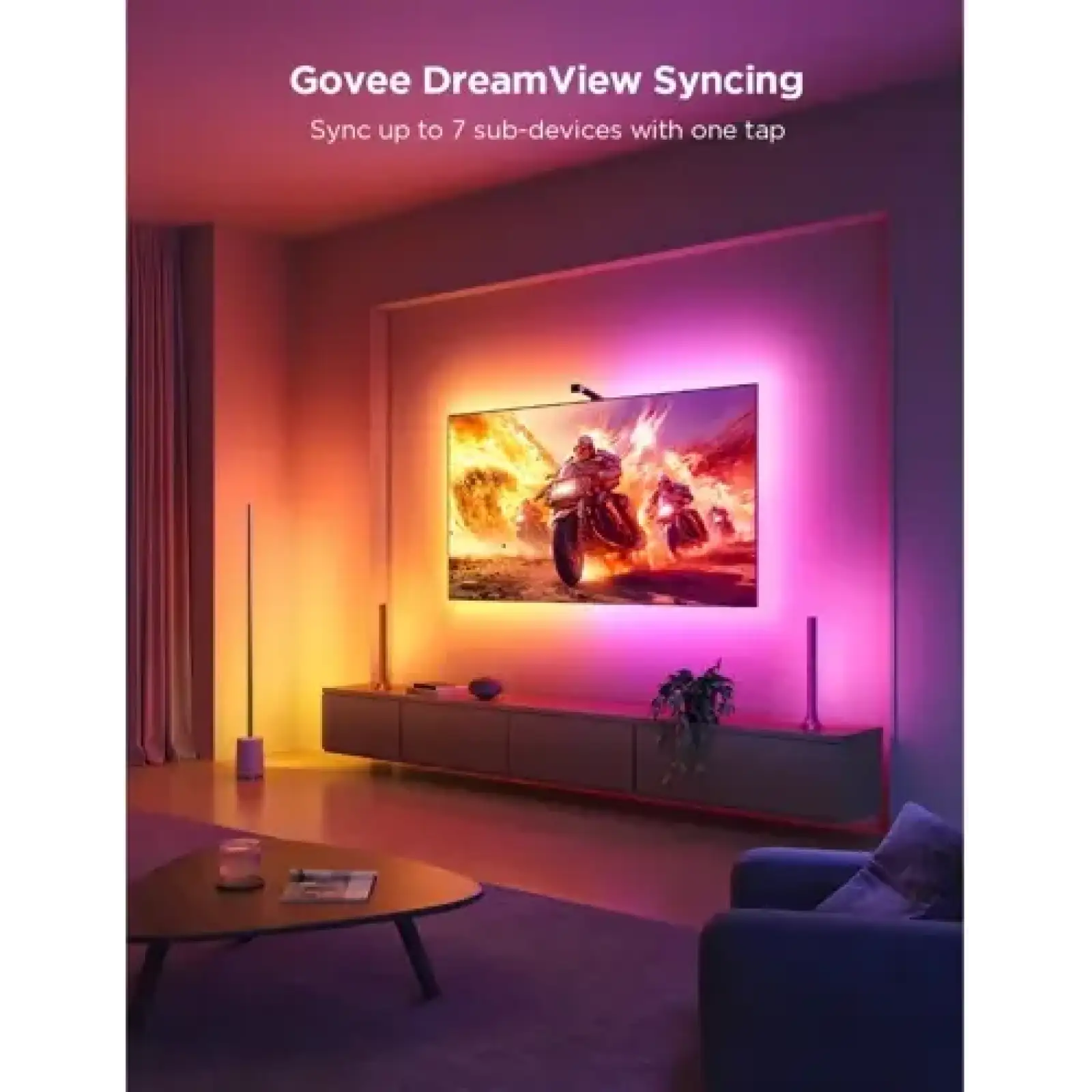 Набір адаптивного підсвічування Govee H6099 Backlight 3 Lite 55-65', RGBIC, WI-FI/Bluetooth Black (H60993D1)