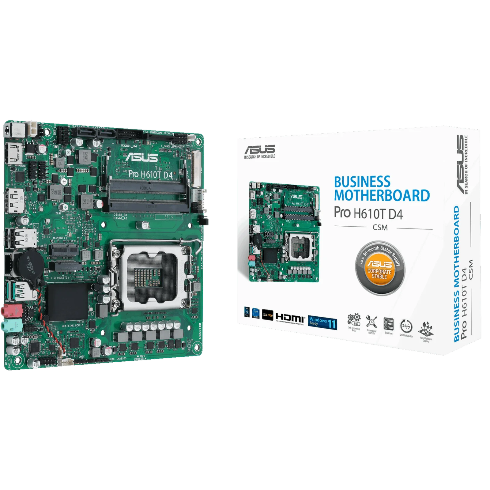 Материнська плата Asus Pro H610T D4-CSM Socket 1700 UA