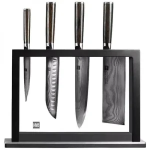 Набір ножів Xiaomi HuoHou Damascus Kitchen Knife Set 4шт.+ підставка (HU0073)