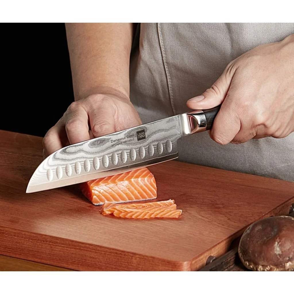 Набір ножів Xiaomi HuoHou Damascus Kitchen Knife Set 4шт.+ підставка (HU0073)