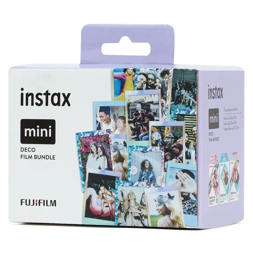 Фотобумага Fujifilm Instax Mini Deco Film Bundle (30шт) – 3 картриджа по 10 листов Confetti, Blue, Mermaid