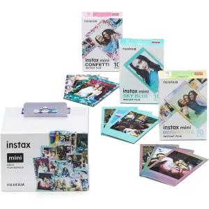 Фотобумага Fujifilm Instax Mini Deco Film Bundle (30шт) – 3 картриджа по 10 листов Confetti, Blue, Mermaid