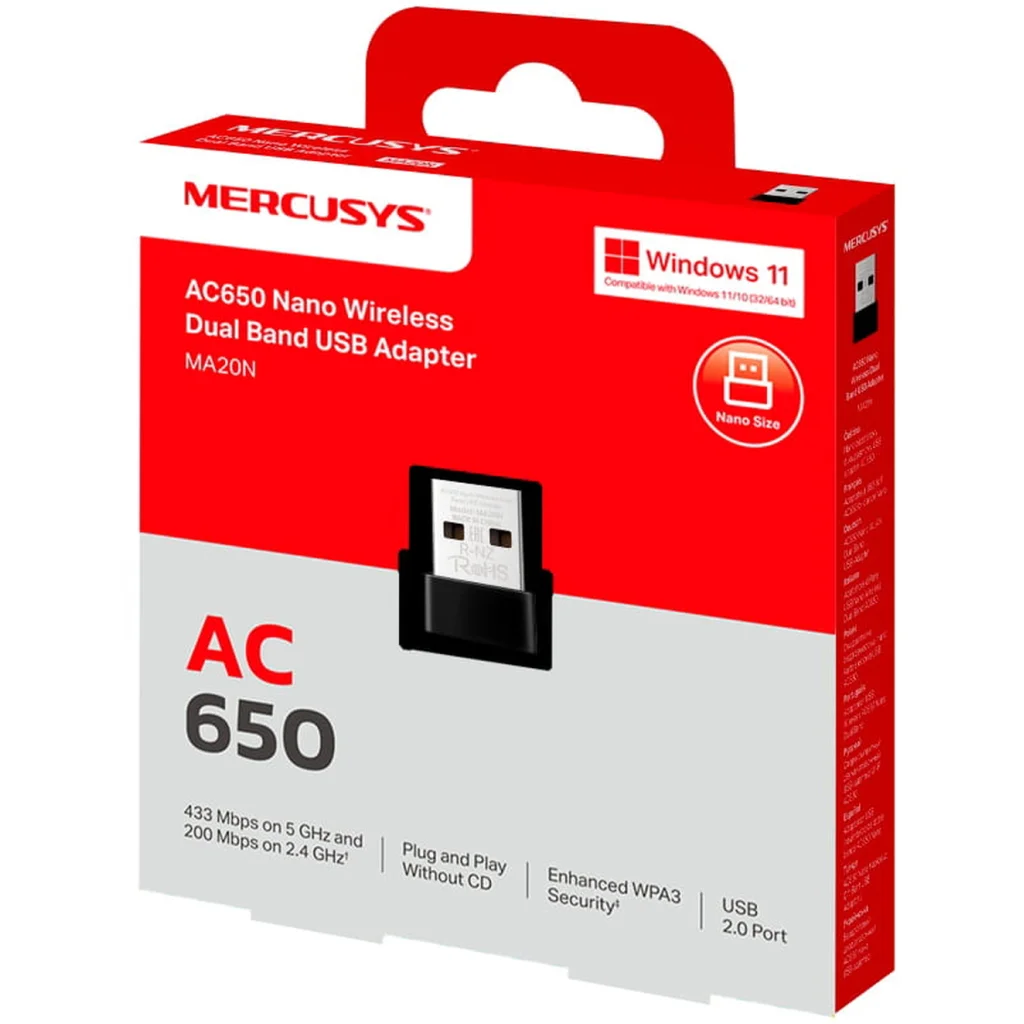 Wi-Fi адаптер Mercusys MA20N AC650 UA