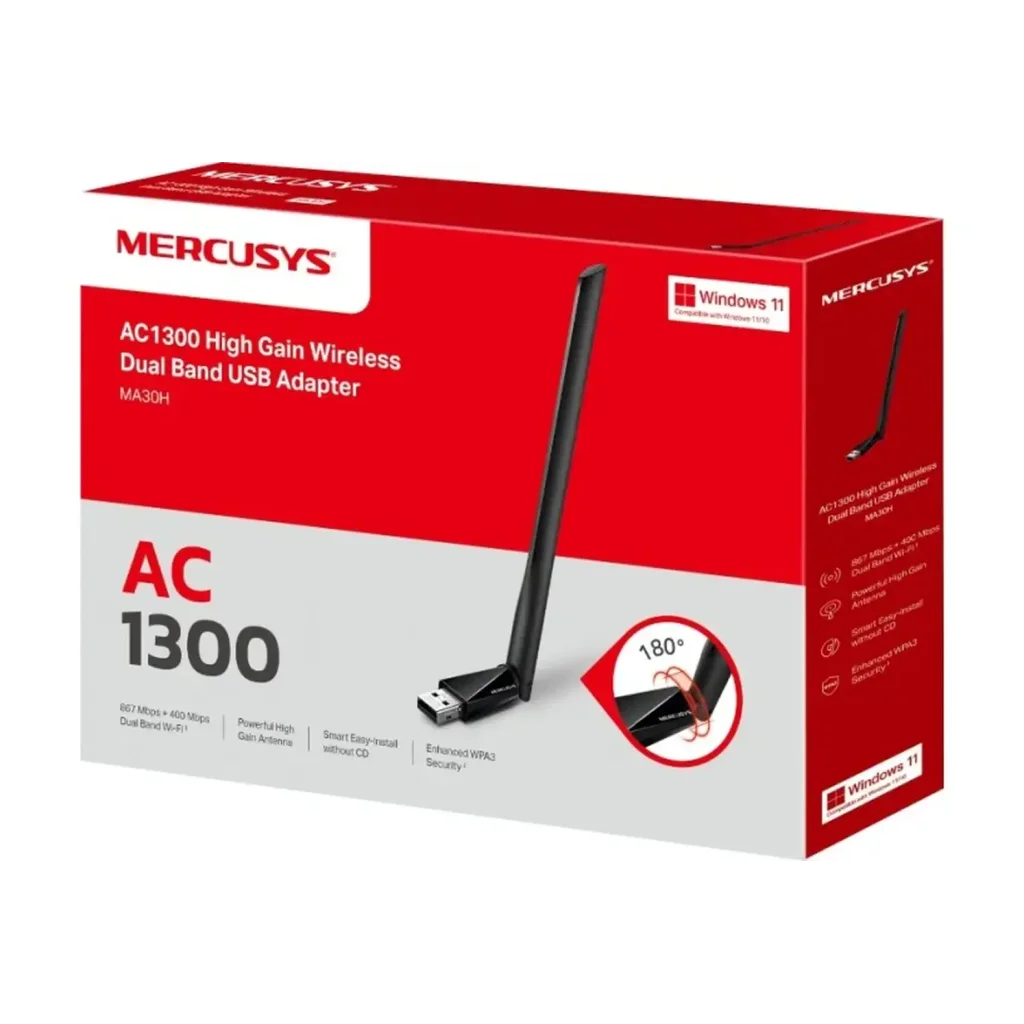 Wi-Fi адаптер Mercusys MA30H AC1300 UA
