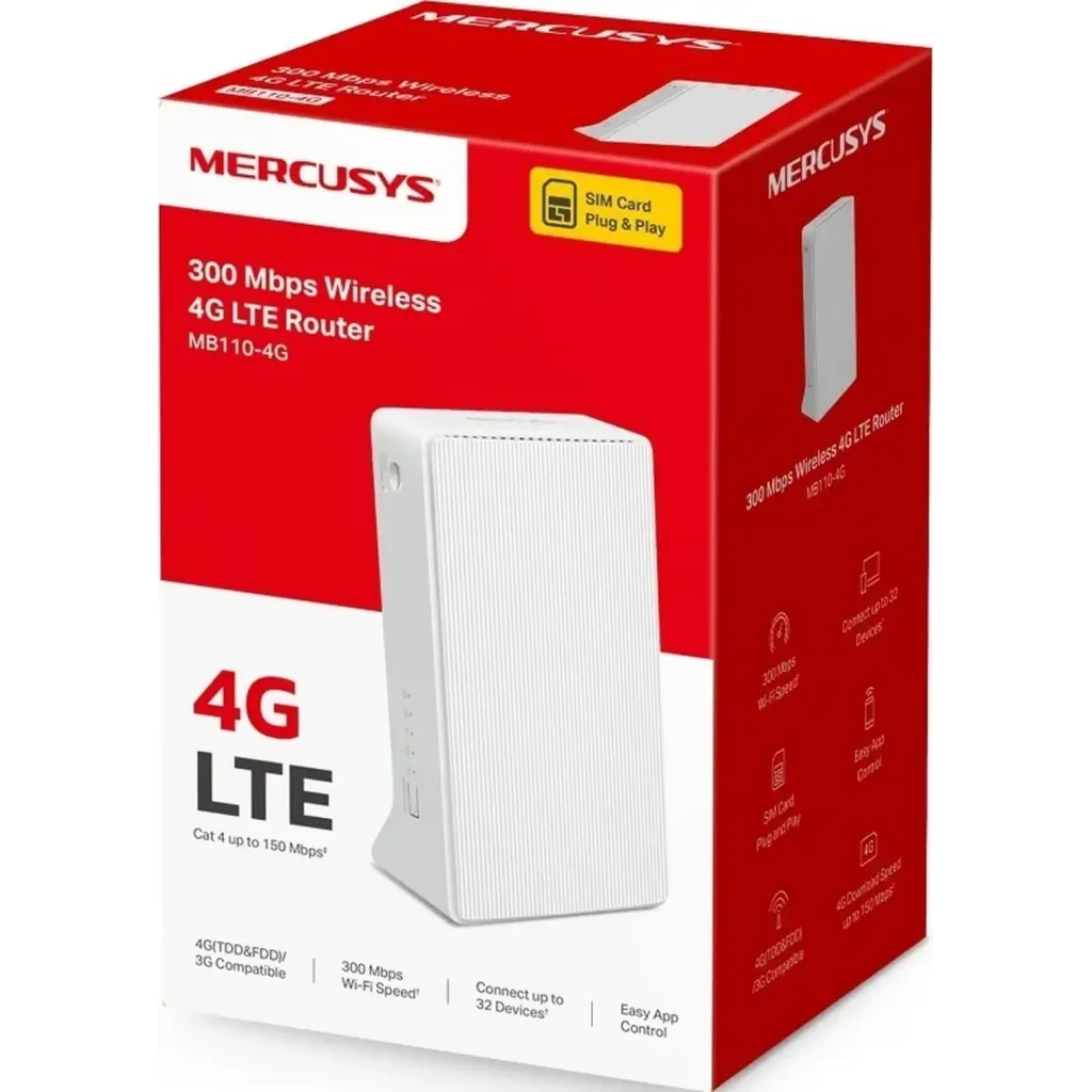 Роутер Mercusys MB110-4G N300 4G LTE UA