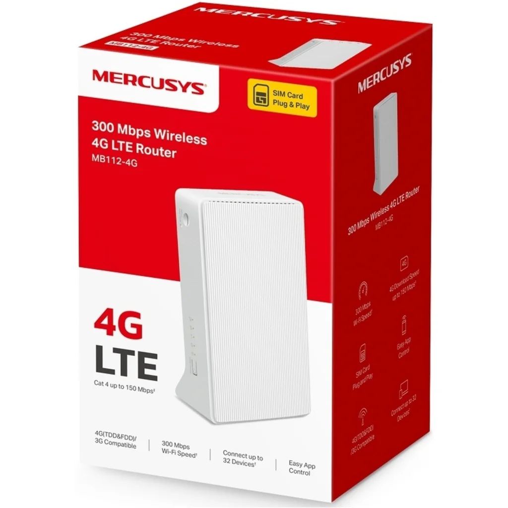 Роутер Mercusys MB112-4G N300 4G LTE UA