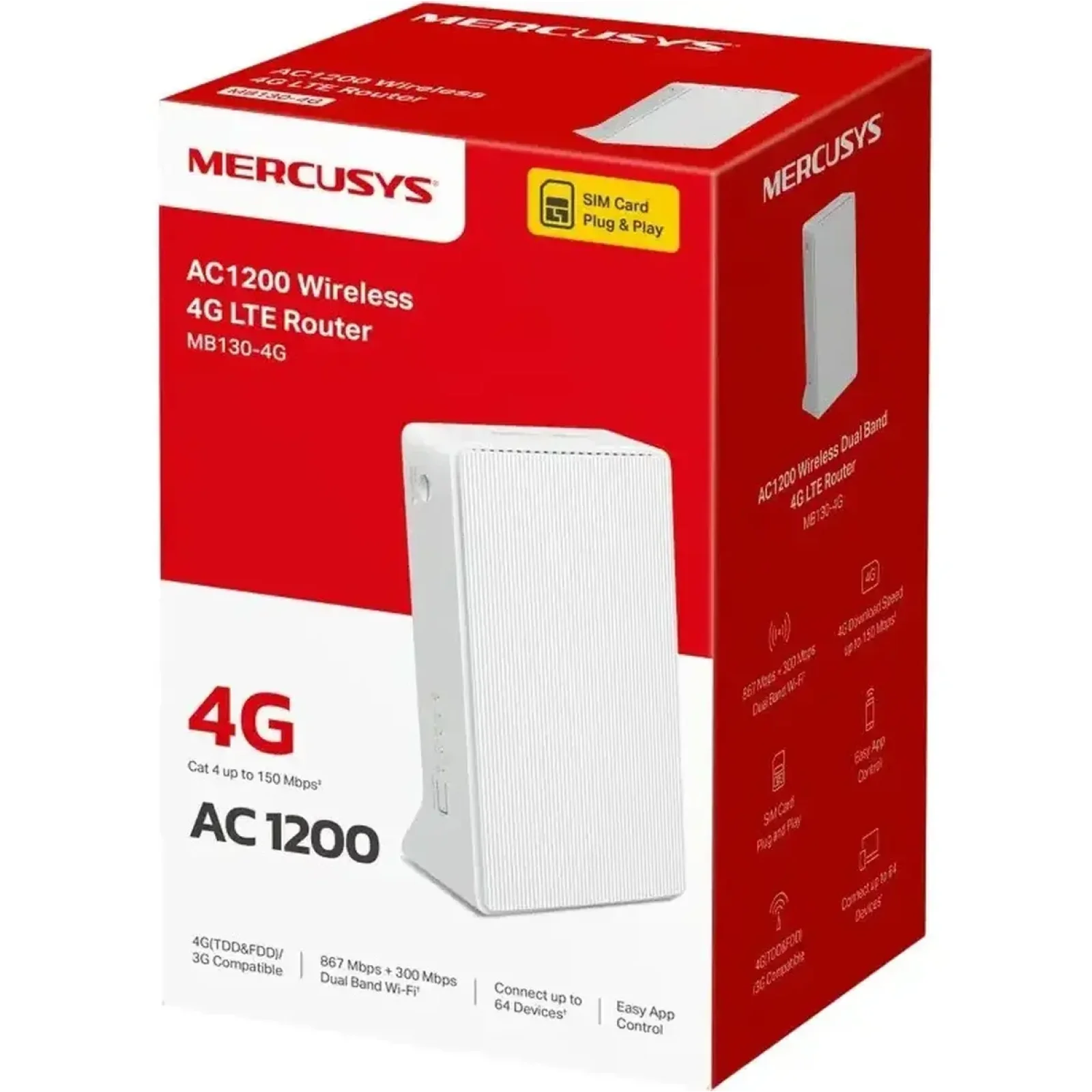 Роутер Mercusys MB130-4G AC1200 4G LTE UA
