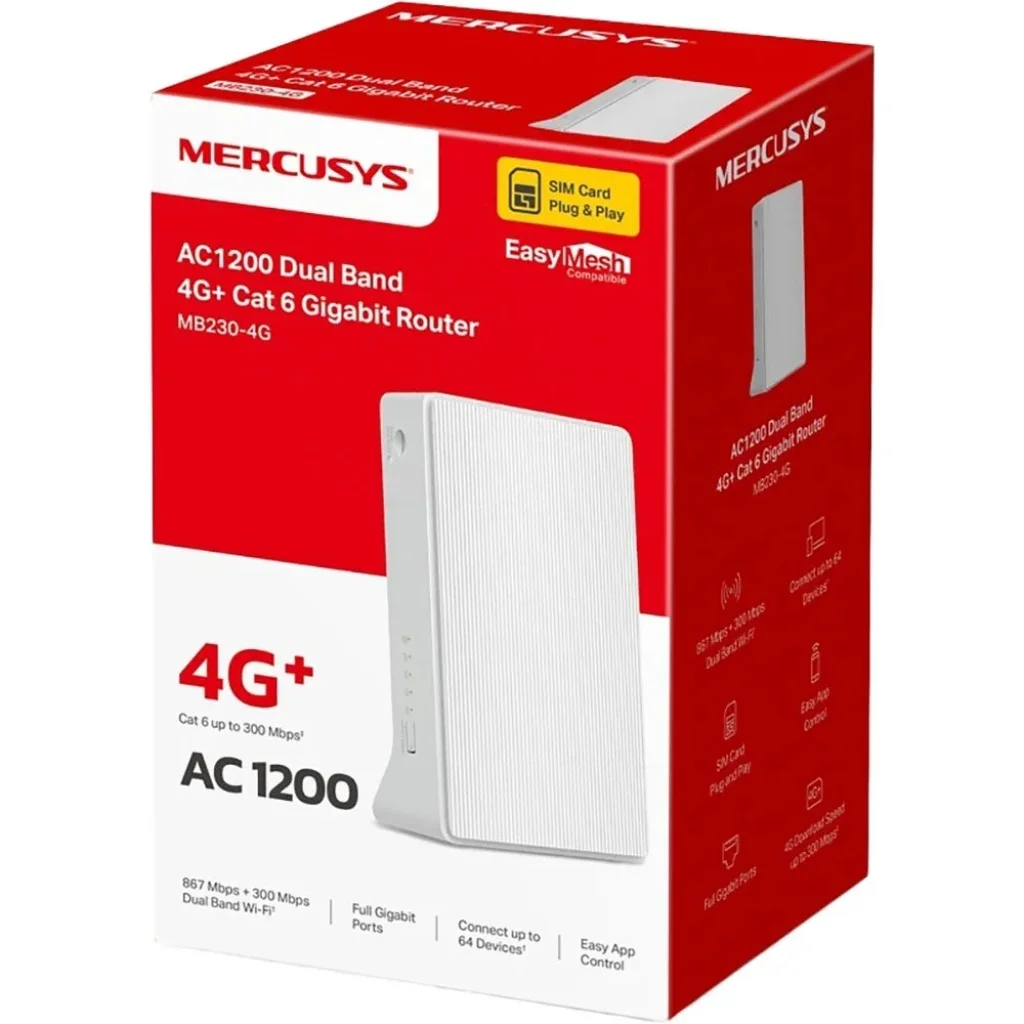 Роутер Mercusys MB230-4G AC1200 4G LTE UA