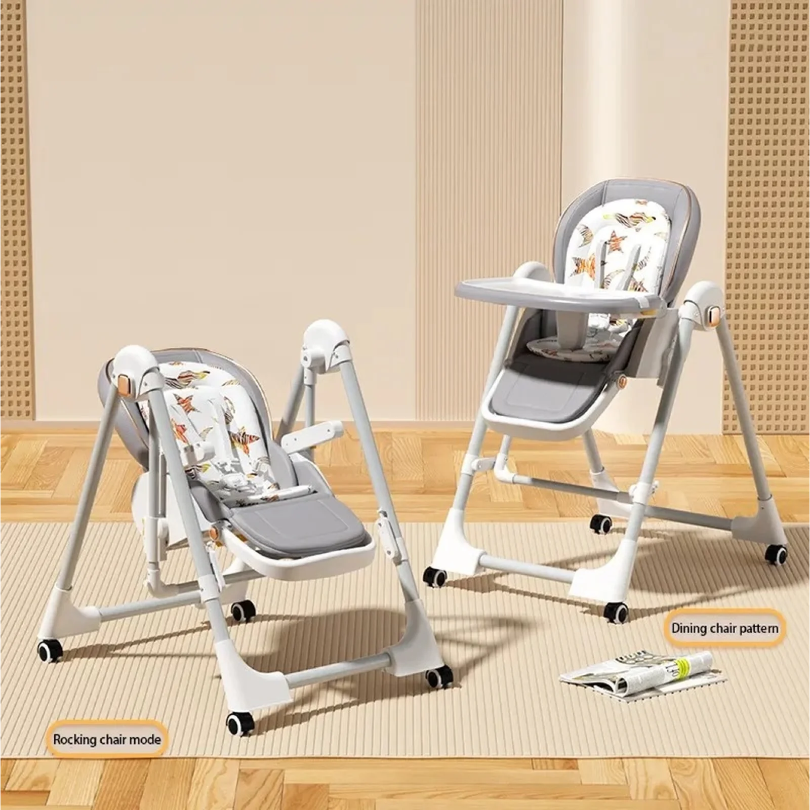 Стільчик-шезлонг для годування 2в1 BabyChair Z901 Grey