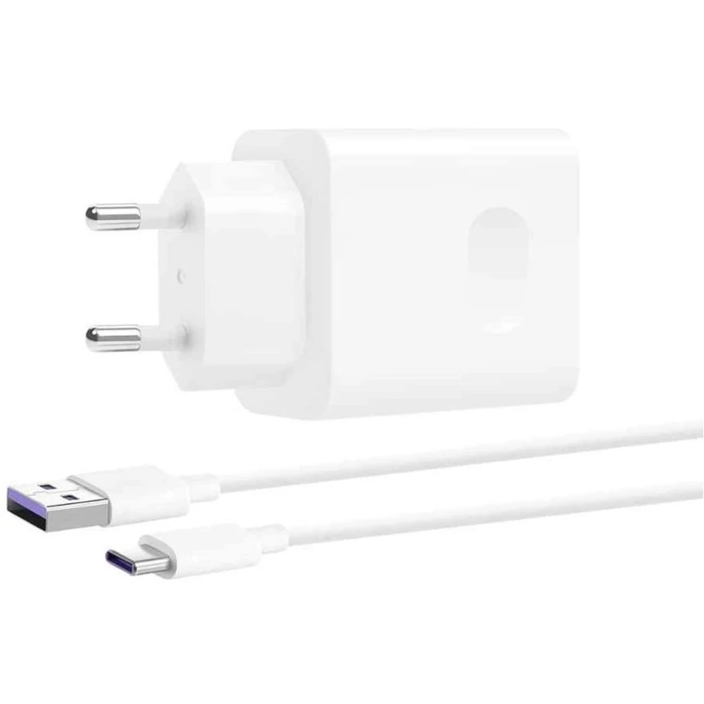 Сетевое зарядное устройство Huawei CP404B SuperCharge (Max 22.5W) USB to USB Type-C Cable White UA