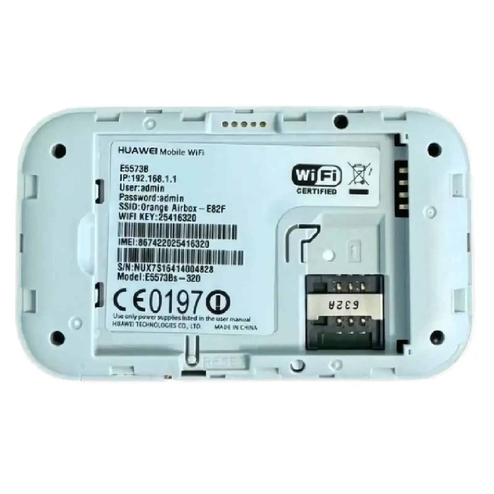 Модем 4G/3G + Wi-Fi роутер HUAWEI E5573Bs-320 White